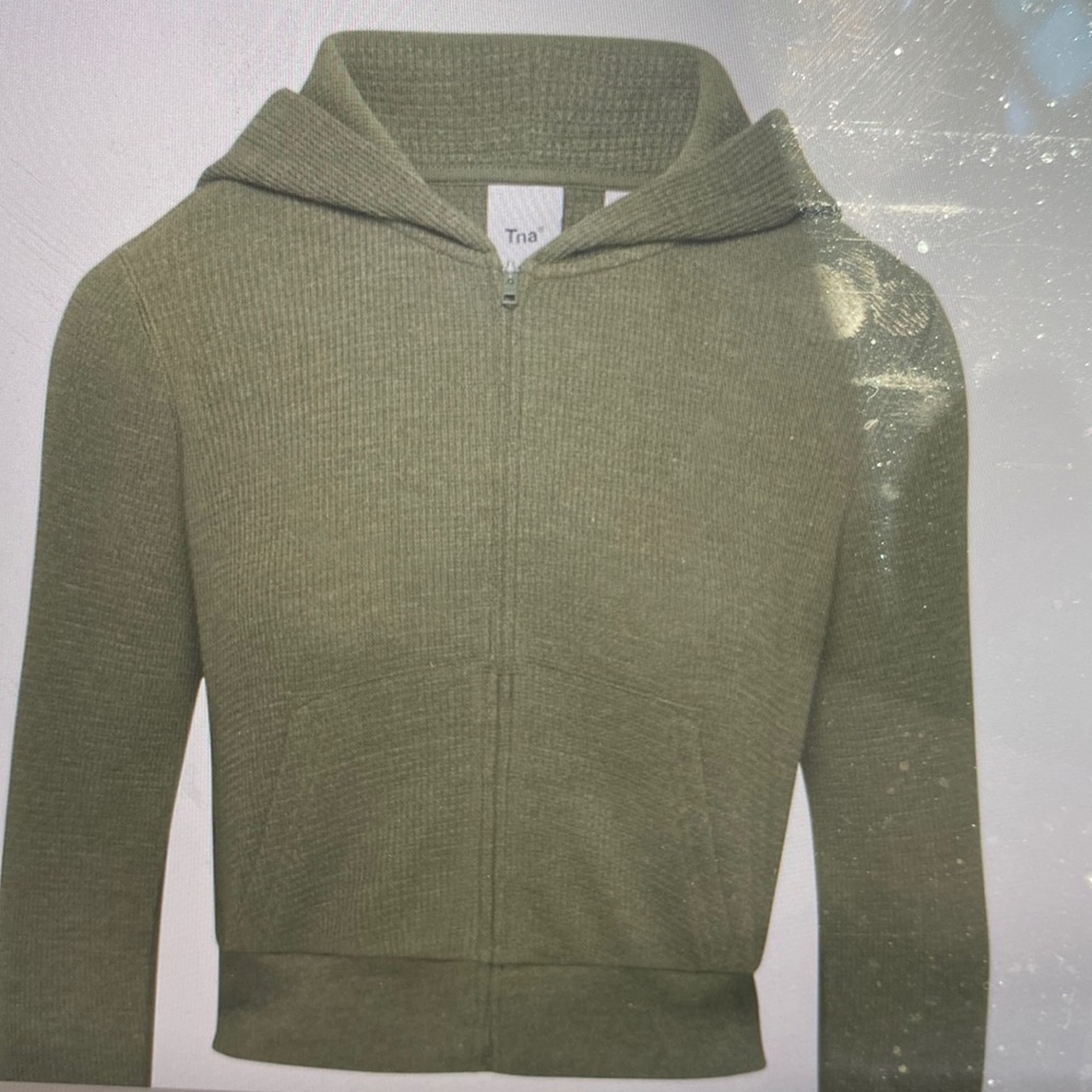 Tna Waffle zip hoodie in fatigue size S